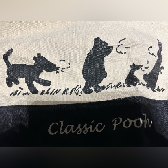 Disney Winnie the Pooh tote bag. Well loved. Some wear discoloration. Zip close. - Picture 9 of 13